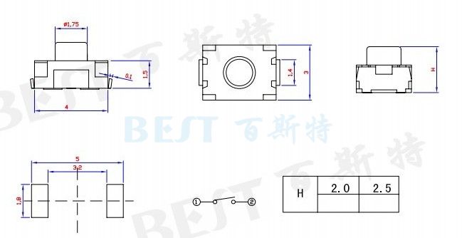 轻触开关TS-1185U